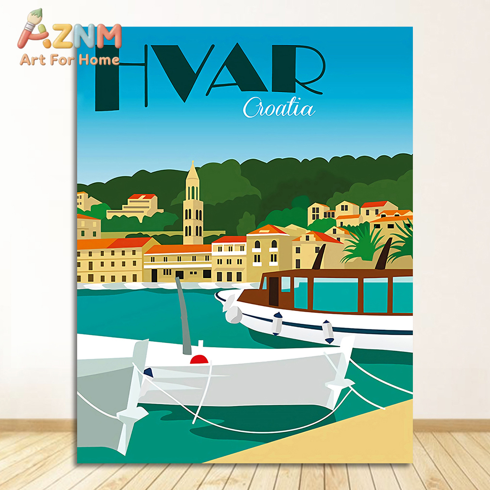 1/6pcs Vintage Travel Poster C - Home Decor Zagreb ulasan dan harga